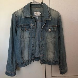 Calvin Klein light washed cropped denim jacket